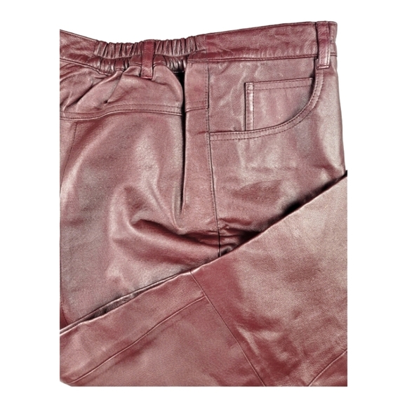 **PLUS SIZE LEATHER** Vintage Via Accenti Women's Straight Leg Leather Pants - Picture 8 of 9